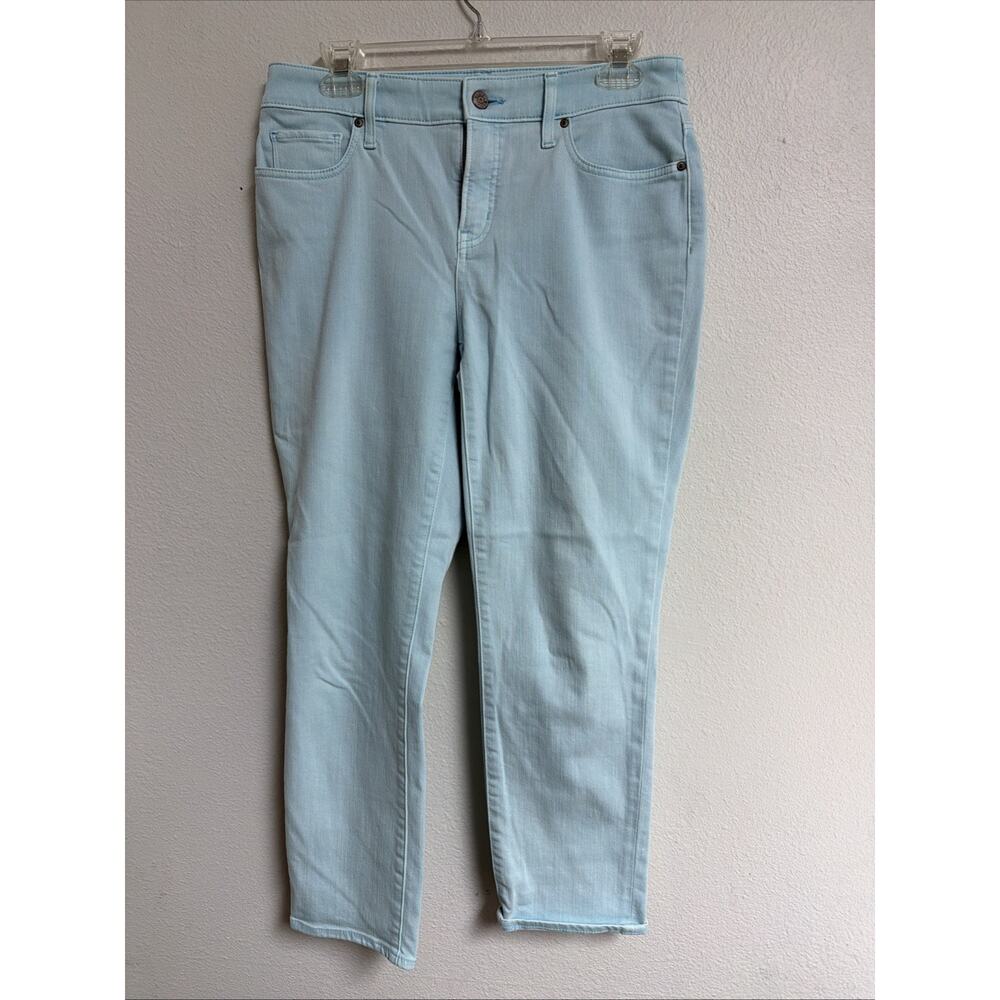 So Slimming Girlfriend Crop Jeans Womens 4R Blue Cotton Blend